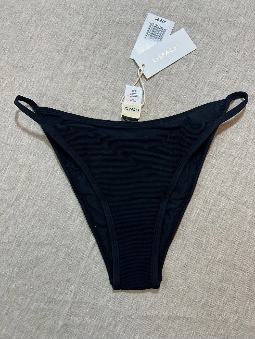 l*space Black Ribbed Jay Bottom Bitsy. Size L. NWT
